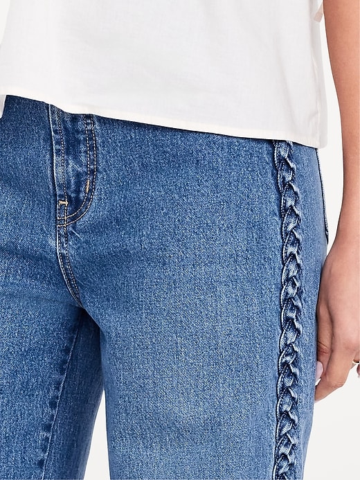 Image number 3 showing, Extra High-Waisted Braided Wide-Leg Jeans