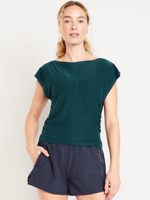 CloudMotion Ruched Top - Jet Stream