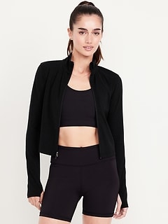 StudioSmooth Full-Zip Cropped Jacket