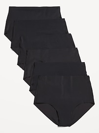 Image number 1 showing, High-Waisted No-Show Brief Underwear 6-Pack