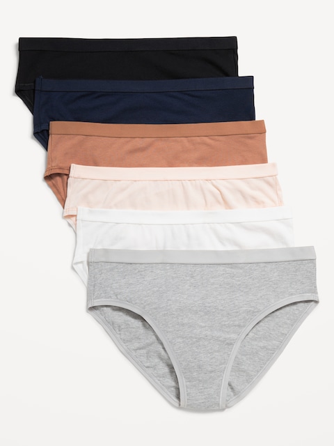 High-Waisted Everyday Cotton Underwear 6-Pack - Neutral