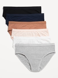 Image number 1 showing, High-Waisted Everyday Cotton Underwear 6-Pack
