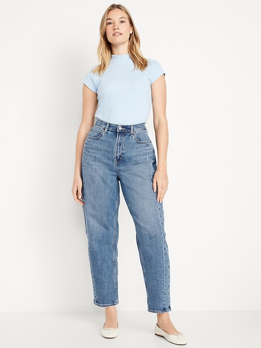 Image number 4 showing, High-Waisted Barrel Ankle Jeans