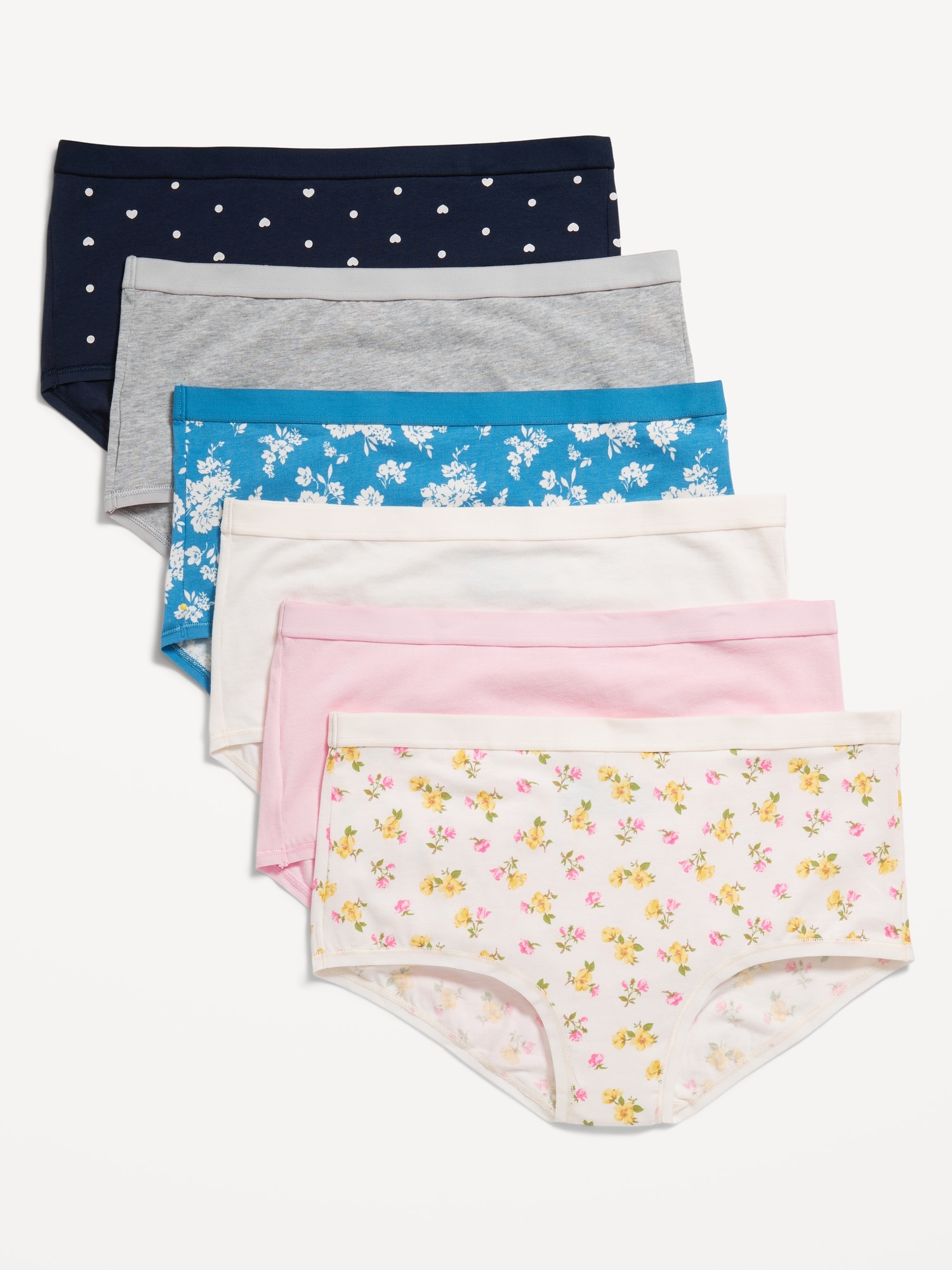 High-Waisted Everyday Cotton Underwear 6-Pack