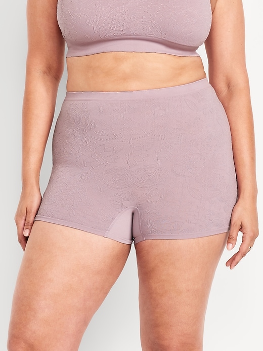 Image number 7 showing, Mid-Rise Seamless Lace Boyshort Underwear