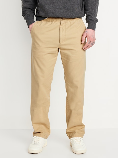 90's Straight Everyday Flex-Waist Pants - British Khaki