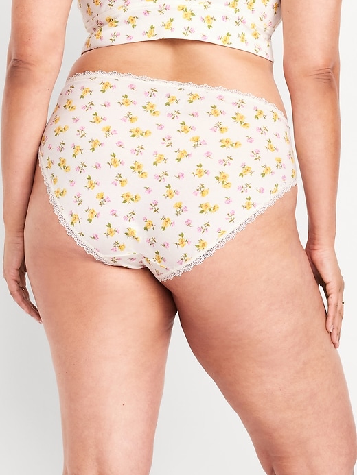 Image number 8 showing, High-Waisted Lace-Trim Bikini Underwear