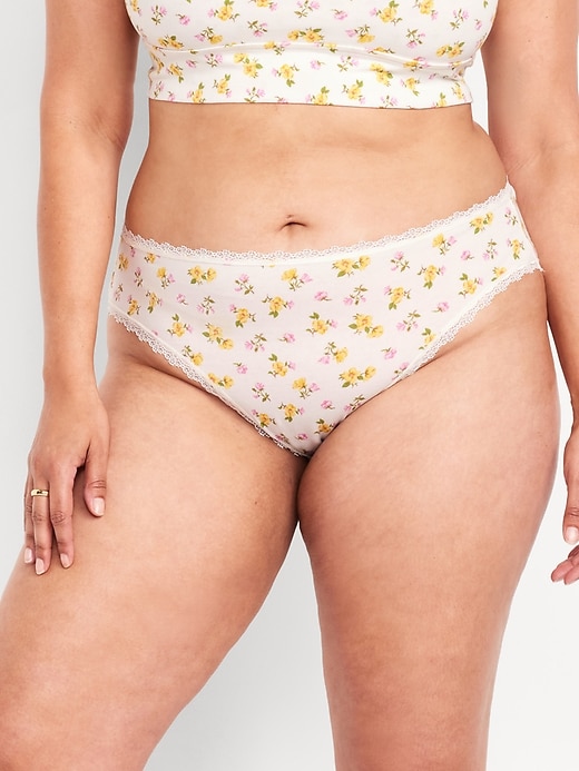 Image number 7 showing, High-Waisted Lace-Trim Bikini Underwear