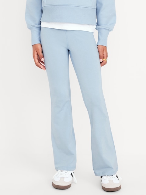 High-Waisted PowerChill Side-Ruched Flared Leggings for Girls - Glassy Sea