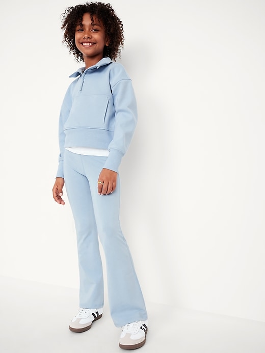 Image number 3 showing, High-Waisted PowerChill Side-Ruched Flared Leggings for Girls