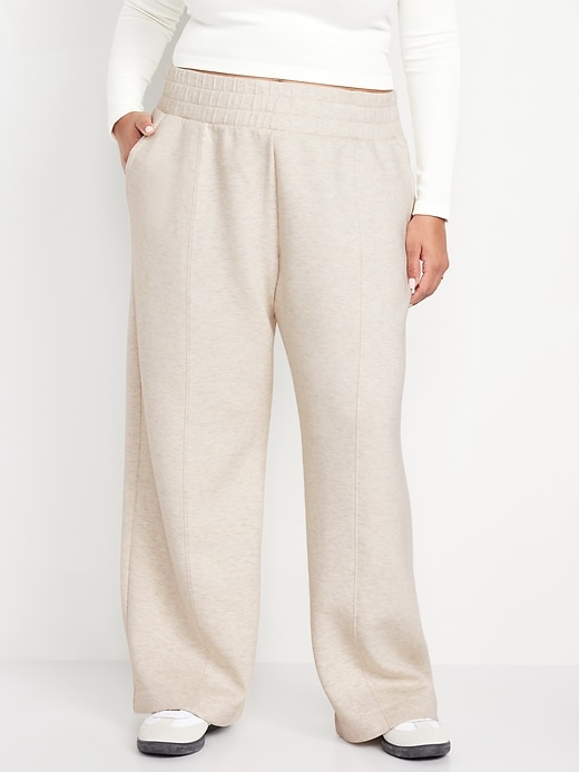 Image number 7 showing, High-Waisted Bounce Fleece Wide-Leg Sweatpants