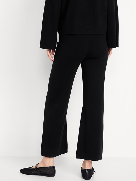 Image number 2 showing, High-Waisted Crop Kick Flare Sweater Pants