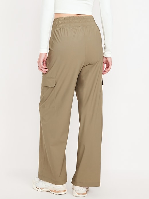 Image number 2 showing, High-Waisted SleekTech Wide-Leg Cargo Pants