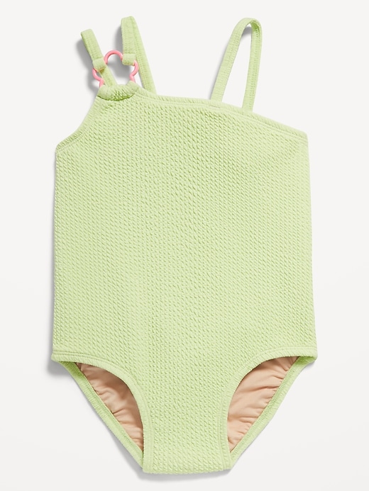 View large product image 1 of 1. Textured Asymmetric One-Piece Swimsuit for Toddler &amp; Baby