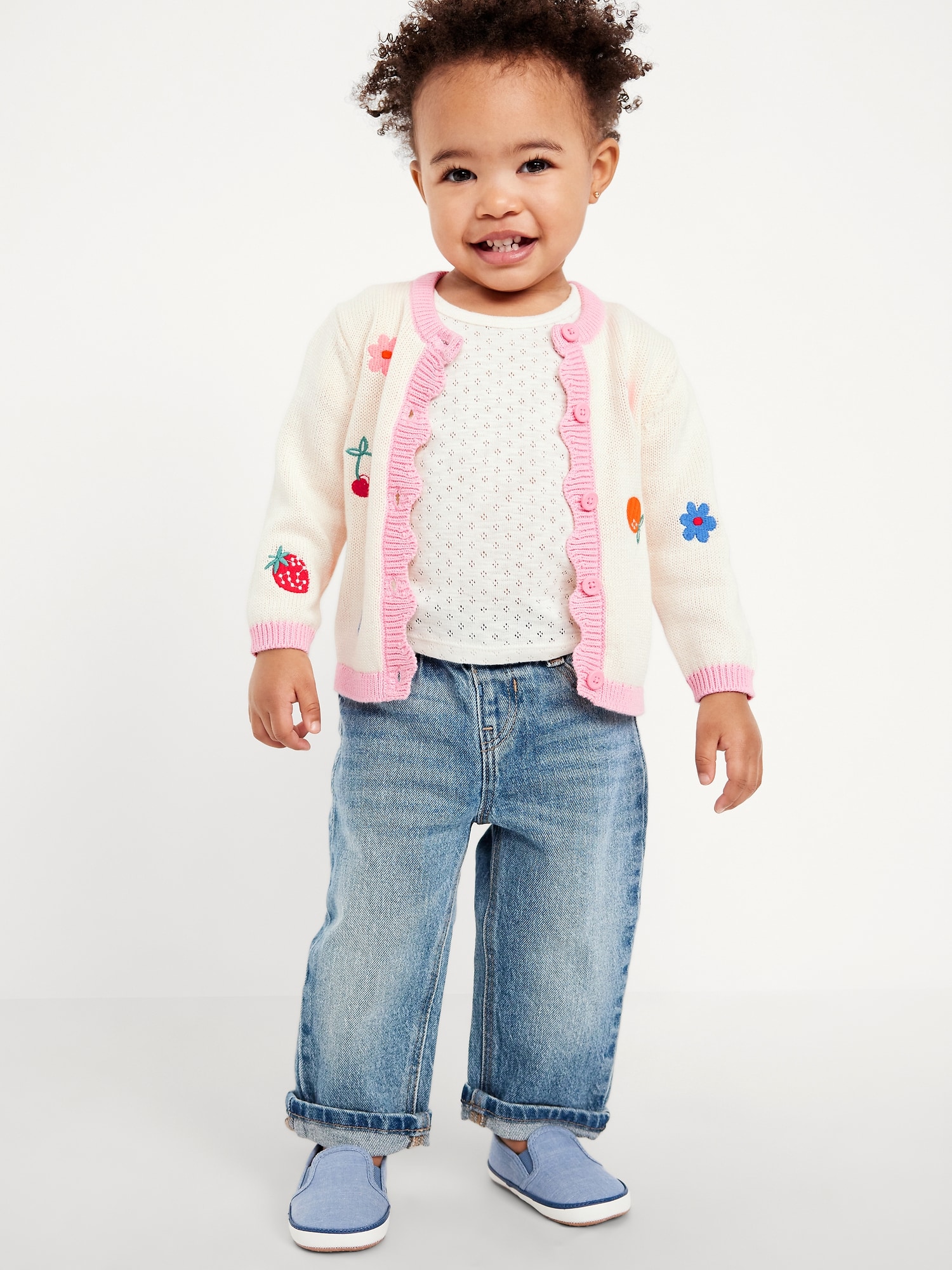 Embroidered Button-Front Cardigan Sweater for Baby