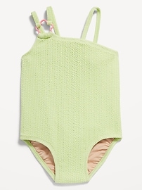 Image number 1 showing, Textured Asymmetric One-Piece Swimsuit for Toddler & Baby