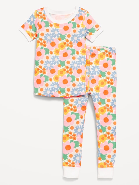 Snug-Fit Printed Pajama Set for Toddler & Baby - Crazy Multi Floral