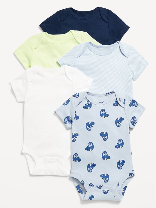 View large product image 1 of 1. Unisex Short-Sleeve Bodysuit 5-Pack for Baby