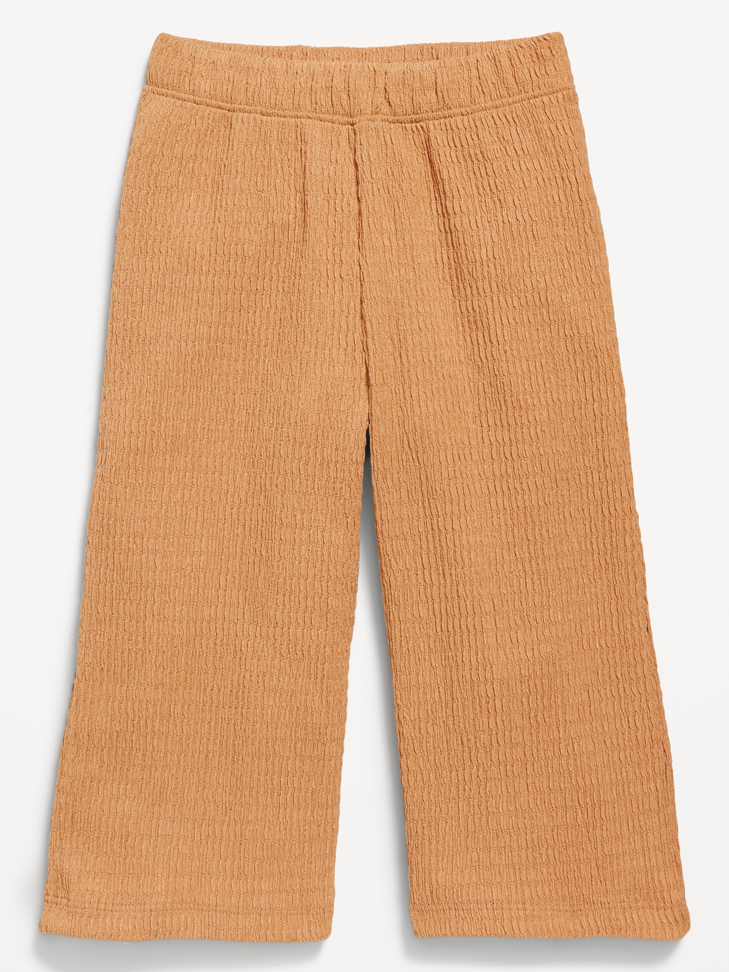 Pull-On Textured Cropped Wide-Leg Pants for Toddler Girls