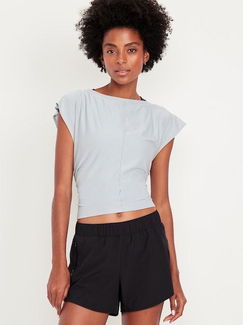 CloudMotion Ruched Top - Cloud Cover