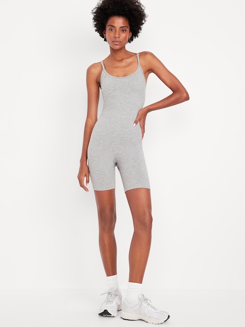 CloudComfy Cami Short Bodysuit - Grayscale