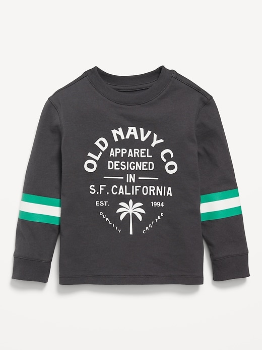 View large product image 1 of 1. Oversized Long-Sleeve Graphic T-Shirt for Toddler Boys