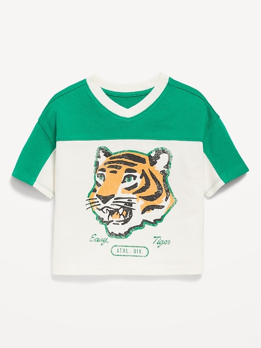 View large product image 1 of 1. Oversized Color-Block Mesh T-Shirt for Toddler Boys