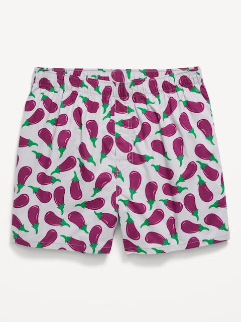 Printed Boxer Shorts - Rich Eggplant