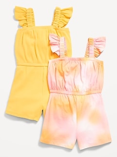 ワンピース Two-Tone Ribbon Romper Ribbon Ties Stretch Romper in Black | LUCY IN THE SKY