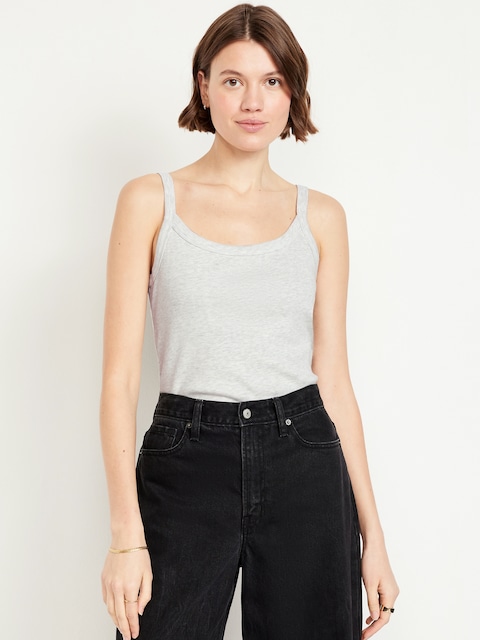 90's Ribbed Tank - Light Heather Gray