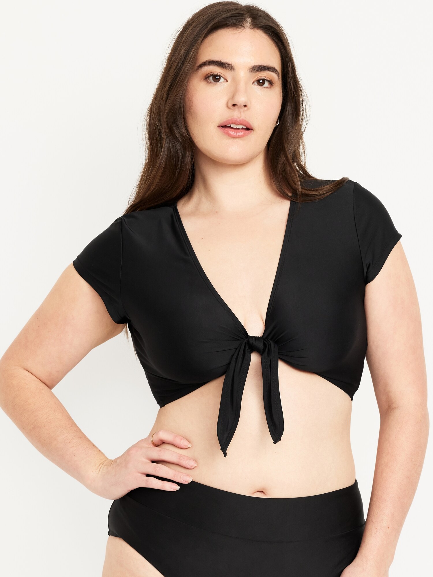 Пляжная накидка Tie-Front — Old Navy, цвет: Чёрный — фото 5