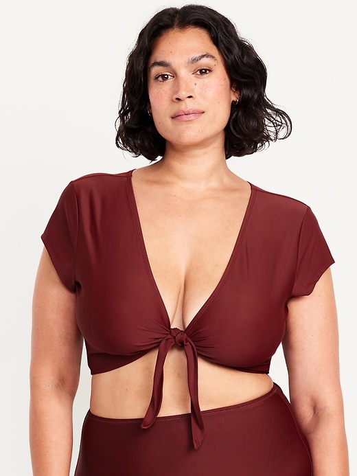 Image number 4 showing, Tie-Front Swim Top