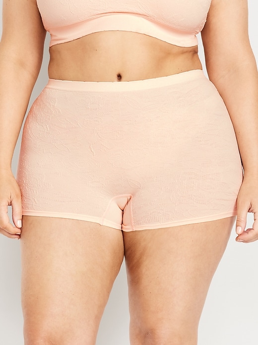 Image number 7 showing, Mid-Rise Seamless Lace Boyshort Underwear
