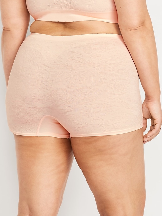 Image number 8 showing, Mid-Rise Seamless Lace Boyshort Underwear