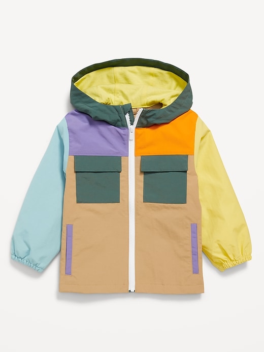 View large product image 2 of 2. Water-Resistant Hooded Utility Jacket for Toddler Boys