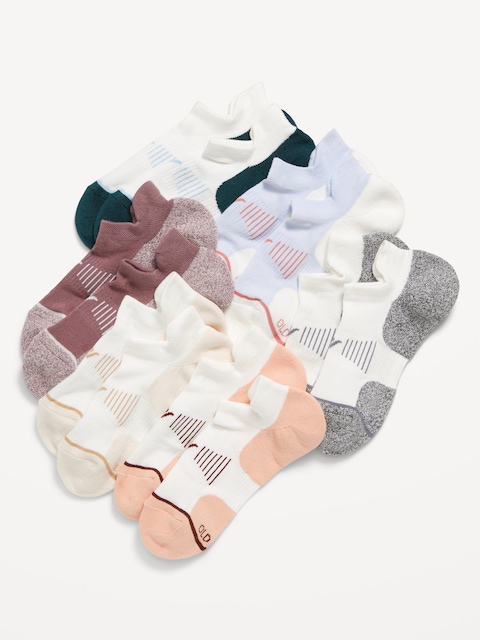 Athletic Ankle Socks 6-Pack for Women - Warm Colorblock