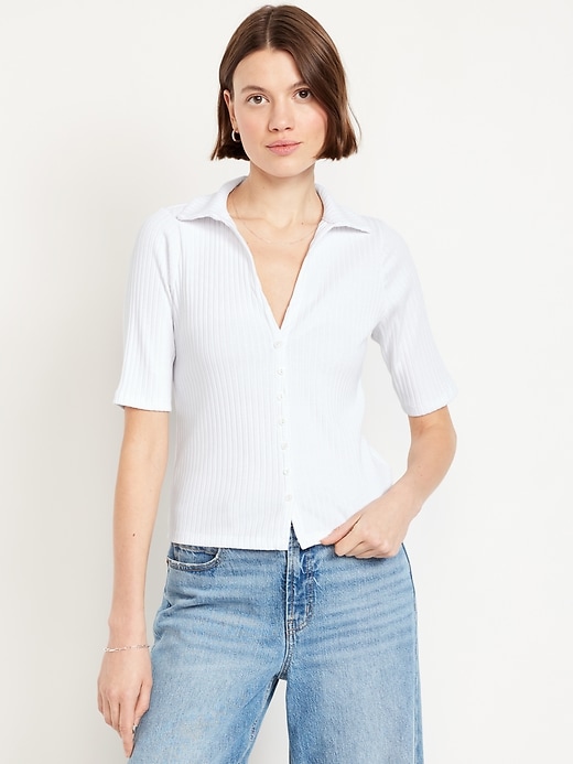 Image number 1 showing, Ribbed Button-Down Polo