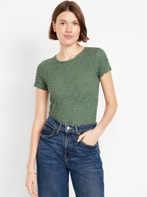 Lace Crew-Neck Top