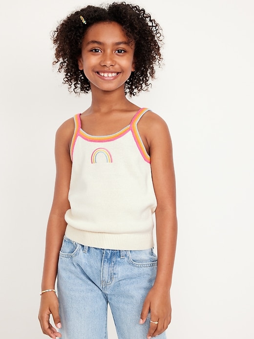 View large product image 1 of 4. Embroidered Sweater Tank Top for Girls