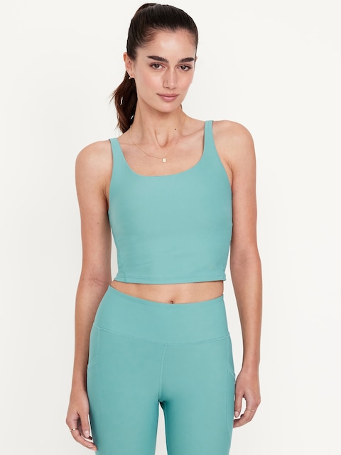 Light Support PowerSoft Longline Sports Bra - Luminous Blue