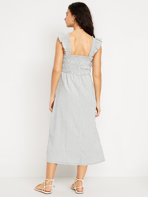 Image number 2 showing, Fit &amp; Flare Smocked Gingham Midi Dress