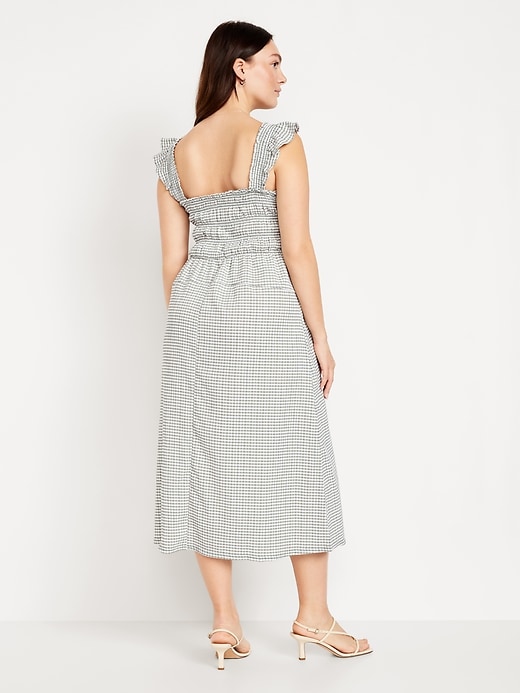 Image number 5 showing, Fit &amp; Flare Smocked Gingham Midi Dress