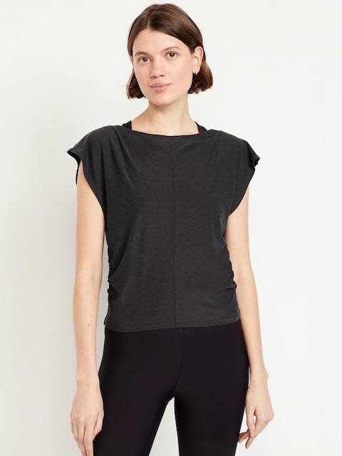 CloudMotion Ruched Top - Black Jack