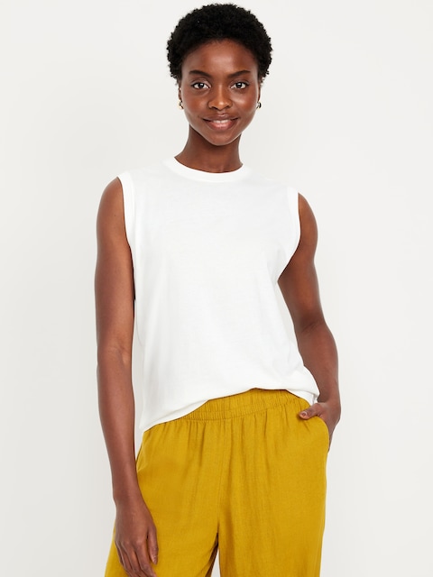 Muscle T-Shirt - White Lilies