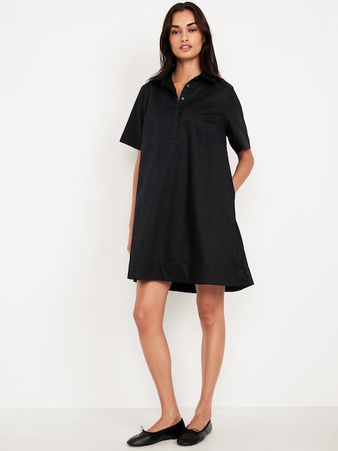Mini Swing Shirt Dress - Black Jack