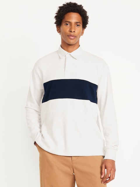 Rugby Stripe Polo - Heather Gray/Navy Stripe