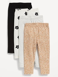 Image number 1 showing, 4-Pack Full-Length Jersey Leggings for Toddler Girls