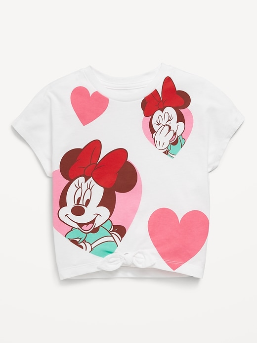 View large product image 1 of 1. Disney© Minnie Mouse Tie-Knot Graphic T-Shirt for Toddler Girls