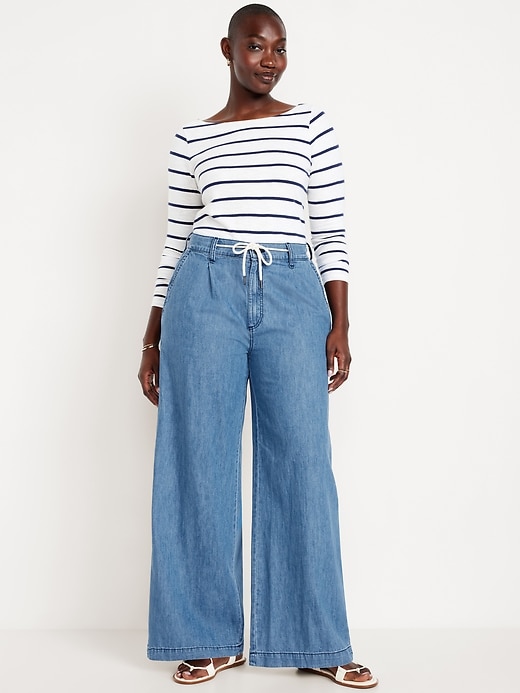 Image number 5 showing, High-Waisted Super Wide-Leg Drapey Jeans