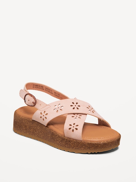 Faux-Suede Platform Sandals for Girls - Sweet Pink
